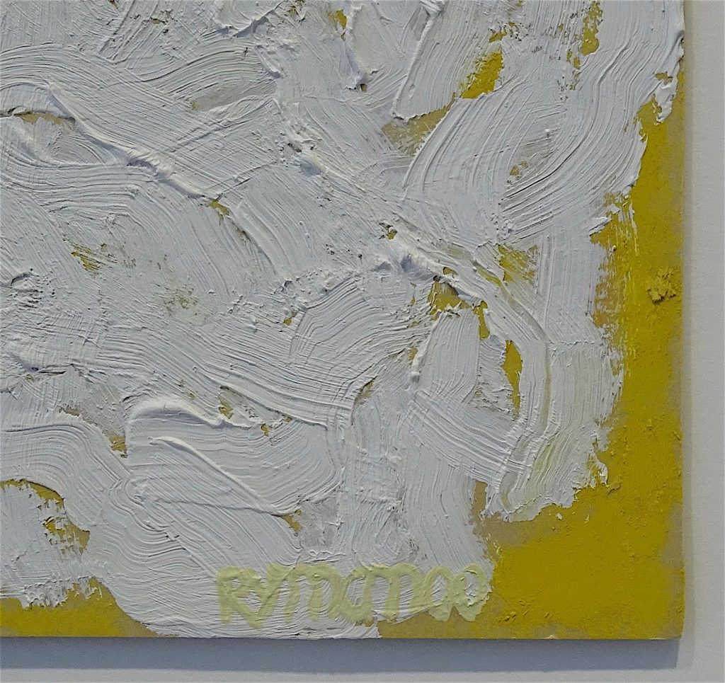 ロバート・ライマン Robert Ryman “Wing” 2000 , Oil on cardboard , 34 x 34 cm, detail
